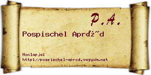 Pospischel Apród névjegykártya
